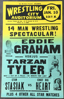 GRAHAM, EDDIE-TARZAN TYLER ON SITE WRESTLING POSTER (1964)