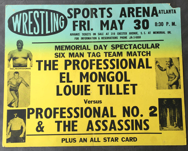 THE ASSASSINS & PROFESSIONAL NO.2 VS THE PROFESSIONAL, EL MONGOL & LOUIE TILLET ON SITE  POSTER