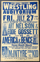 NELSON, ART & EDDIE GOSSETT VS. MR. AMERICA & JACK BENCE ON SITE POSTER (1956)