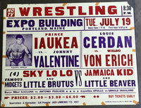 VALENTINE, JOHNNY-PRINCE IAUKEA WRESTLING ON SITE POSTER (1966)