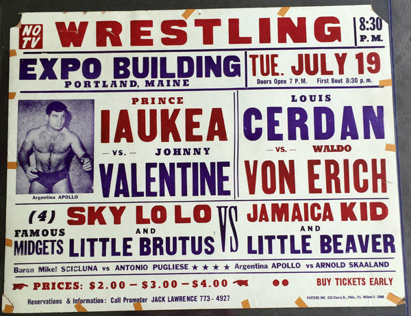 VALENTINE, JOHNNY-PRINCE IAUKEA WRESTLING ON SITE POSTER (1966)