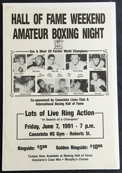 BOXING HALL OF FAME BOXING ON SITE POSTER (1991-FIRST BOXING EVENT AT HOF)