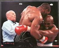 TYSON, MIKE SIGNED LARGE FORMAT PHOTO (FROM HOLYFIELD II-EAR BITE-STEINER)