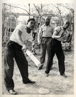 LOUIS, JOE & JACK BLACKBURN & JOHN ROXBOROUGH WIRE PHOTO (1936-TRAINING FOR SCHMELING)