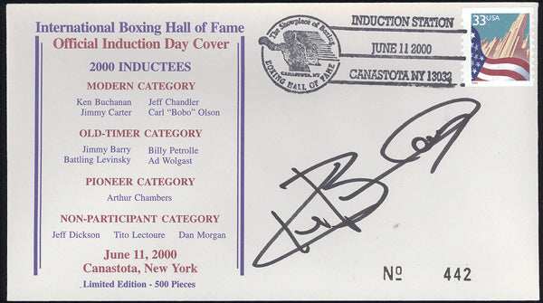 BUCHANAN, KEN SIGNED BOXING HALL OF FAME FIRST DAY COVER