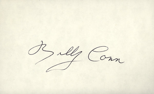 CONN, BILLY SIGNED INDEX CARD (JSA)