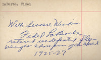 LA BARBA, FIDEL SIGNED INDEX CARD (JSA)