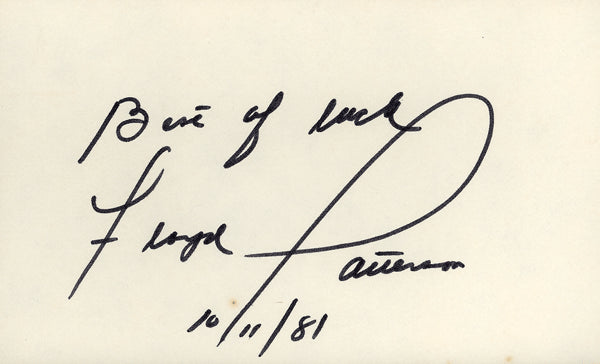 PATTERSON, FLOYD SIGNED INDEX CARD (JSA)