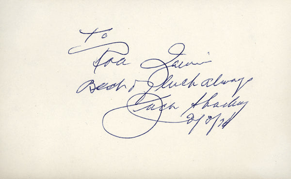 SHARKEY, JACK SIGNED INDEX CARD (JSA)