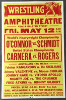 O'CONNOR, PAT-HANS SCHMIDT * BUDDY ROGERS-PRIMO CARNERA ON SITE POSTER (1961)