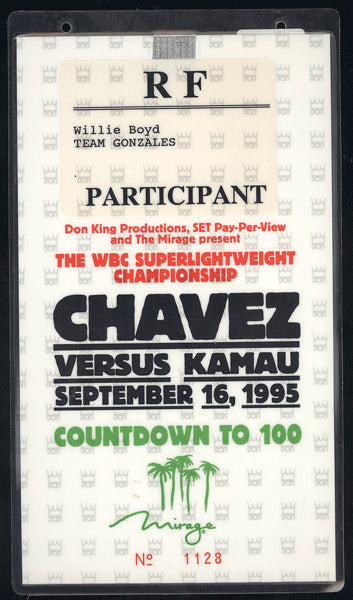 CHAVEZ, JULIO CESAR-DAVID KAMAU PARTICIPANT CREDENTIAL (1995)