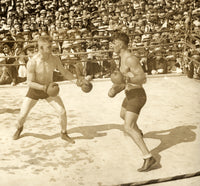 DEMPSEY, JACK & SAILOR BURKE SPARRING WIRE PHOTO (1919-PREPARING FOR WILLARD)