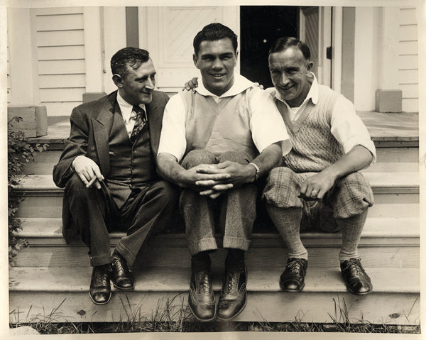 SCHMELING, MAX-JOE JACOBS & MAX MACHON WIRE PHOTO (1930)