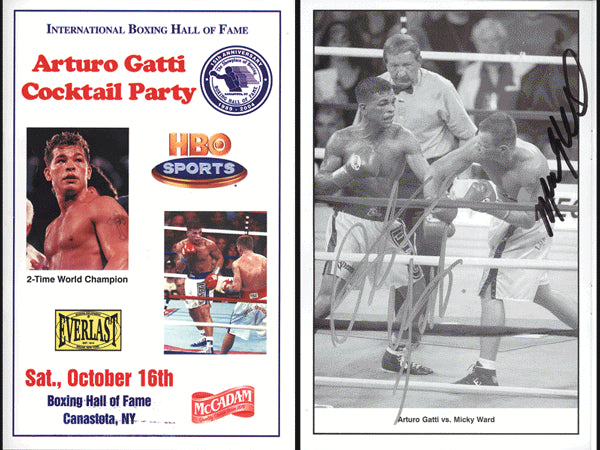 GATTI, ARTURO & MICKY WARD SIGNED HALL OF FAME COCKTAIL PROGRAM (2004-SIGNED BY BOTH)