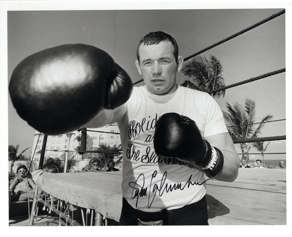 JOHANSSON, INGEMAR SIGNED PHOTO (TRAINING FOR PATTERSON)