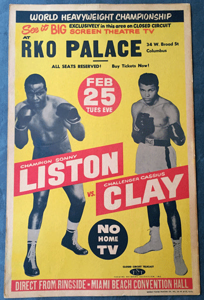 CLAY, CASSIUS-SONNY LISTON I CLOSED CIRCUIT POSTER (1964)