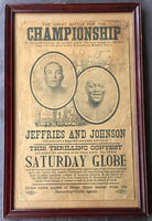 JOHNSON, JACK-JIM JEFFRIES PRE FIGHT ADVERTISING POSTER (1910-EXTREMELY RARE)