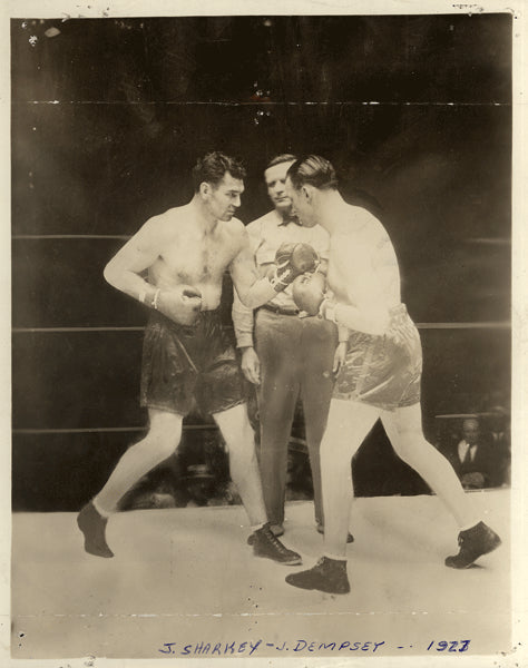 DEMPSEY, JACK-JACK SHARKEY ORIGINAL ANTIQUE PHOTO (1927-SQUARING OFF)