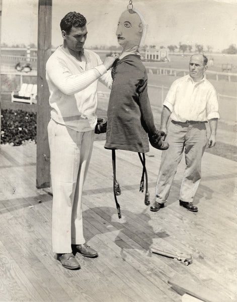 DEMPSEY, JACK ORIGINAL WIRE PHOTO (1927-TRAINING FOR TUNNEY)