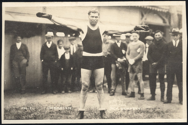 DEMPSEY, JACK REAL PHOTO POSTCARD (1920'S AS CHAMPION)