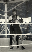 DEMPSEY, JACK & JACK BERNSTEIN SPARRING WIRE PHOTO (1923-TRAINING FOR FIRPO)