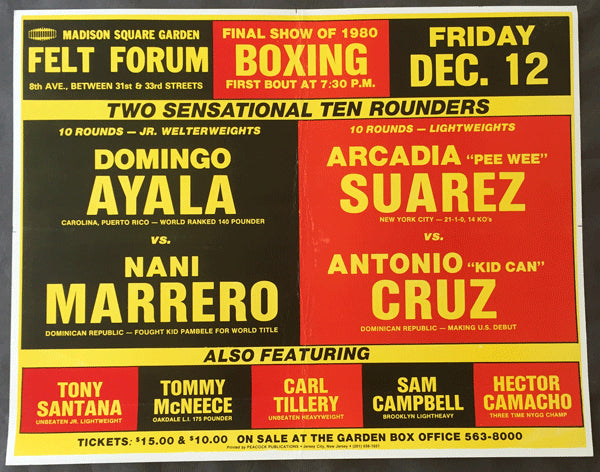 CAMACHO, HECTOR "MACHO"-BENNY LLANOS ON SITE POSTER (1980-CAMACHO'S 2ND PRO FIGHT)