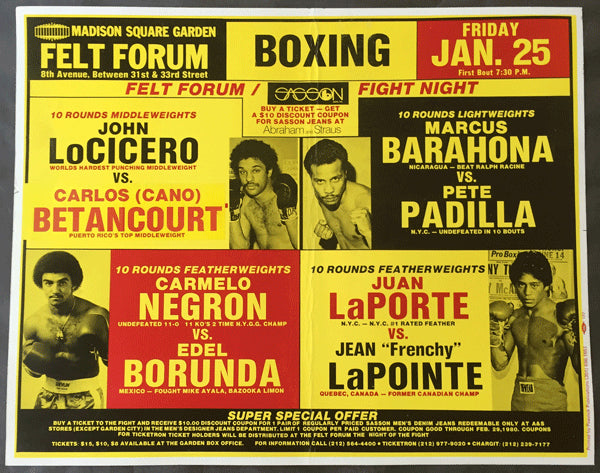 LAPORTE, JUAN-JEAN "FRENCHY" LAPOINTE ON SITE POSTER (1980)