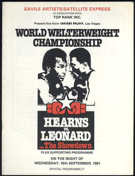 LEONARD, SUGAR RAY-THOMAS HEARNS I BRITISH CLOSED CIRCUIT PROGRAM (1981)