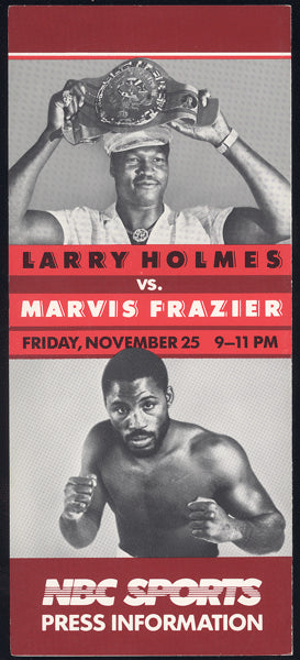 HOLMES, LARRY-MARVIS FRAZIER SOUVENIR PROGRAM (1983)