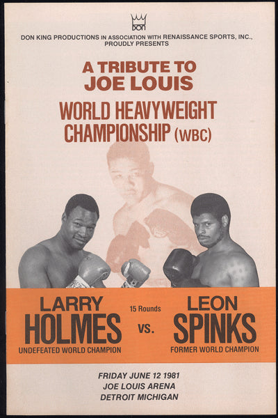 HOLMES, LARRY-LEON SPINKS SOUVENIR PROGRAM (1981)