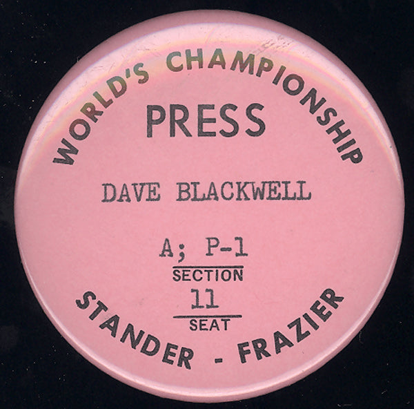 FRAZIER, JOE-RON STANDER PRESS PIN (1972)