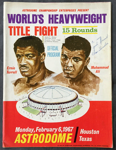 ALI, MUHAMMAD-ERNIE TERRELL OFFICIAL PROGRAM (1967-SIGNED BY CHRIS DUNDEE)