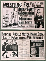 ANDRE THE GIANT VS KARL VON BRAUNER & RICK HUNTER WRESTLING POSTER-PROGRAM (1975)