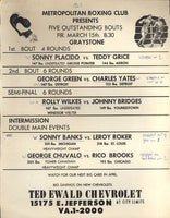 CHUVALO, GEORGE-RICO BROOKS OFFICIAL PROGRAM (