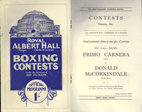 CARNERA, PRIMO-DON MCKORKINDALE OFFICIAL PROGRAM (1932)