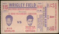 GAVILAN, KID-GASPAR ORTEGA ON SITE STUBLESS TICKET (1957)