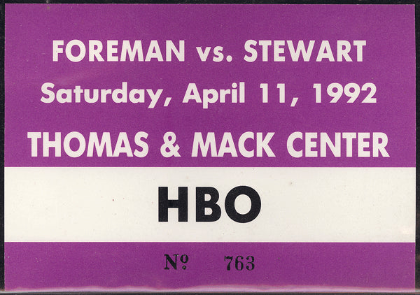 FOREMAN, GEORGE-ALEX STEWART HBO CREDENTIAL (1992)