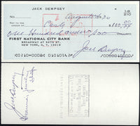 DEMPSEY, JACK DOUBLE SIGNED CHECK (PSA/DNA)