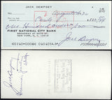 DEMPSEY, JACK DOUBLE SIGNED CHECK (PSA/DNA)