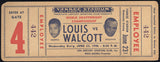 LOUIS, JOE-JERSEY JOE WALCOTT II FULL TICKET (1948-PSA/DNA VG 3)