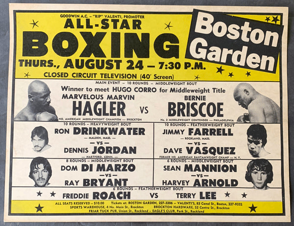 HAGLER, MARVIN-BENNIE BRISCOE CLOSED CIRCUIT POSTER (1978)