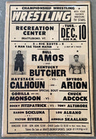 CALHOUN, HAYSTACKS & SPIROS ARION VS BULL RAMOS & KENTUCKY BUTCHER WRESTLING ON SITE POSTER (1968)