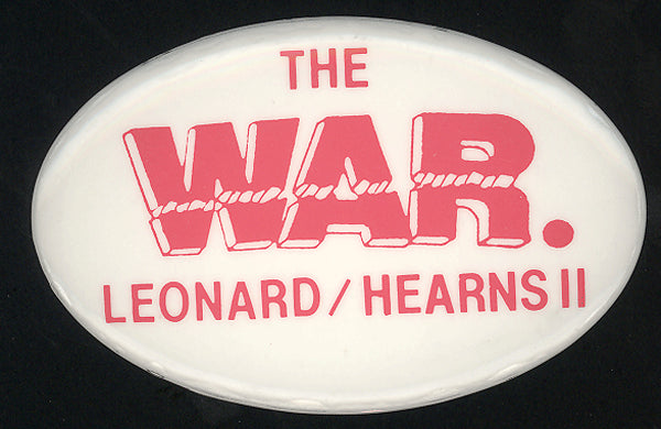LEONARD, SUGAR RAY-THOMAS HEARNS II SOUVENIR PIN (1989)