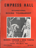 CERDAN, MARCEL-DICK TURPIN OFFICIAL PROGRAM (1949)