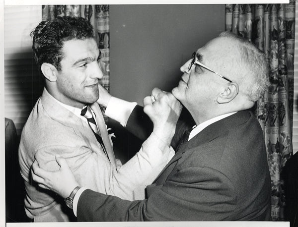 MARCIANO, ROCKY-AL WEILL WIRE PHOTO (1953-AFTER WALCOTT FIGHT)