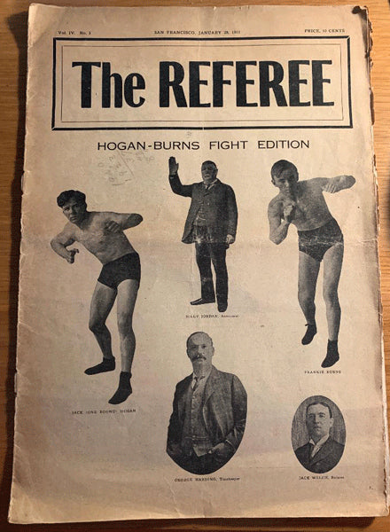 HOGAN, JACK "ONE ROUND"-FRANKIE BURNS OFFICIAL PROGRAM (1911)