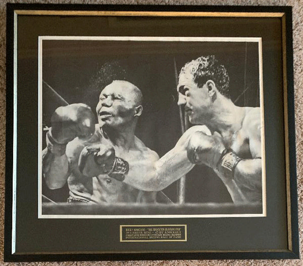 MARCIANO, ROCKY SIGNED ORIGINAL LARGE FORMAT PHOTO (1952-WALCOTT FIGHT-SGC AUTHENTICATED)