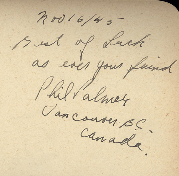 PALMER, PHIL INK SIGNED ALBUM PAGE