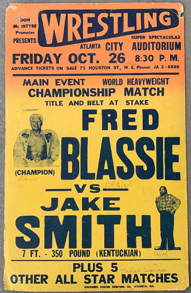 BLASSIE, FRED-JAKE SMITH ON SITE POSTER (1962)