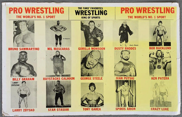 PRO WRESTLING WORLD'S NO. 1 SPORT POSTER (1970'S)